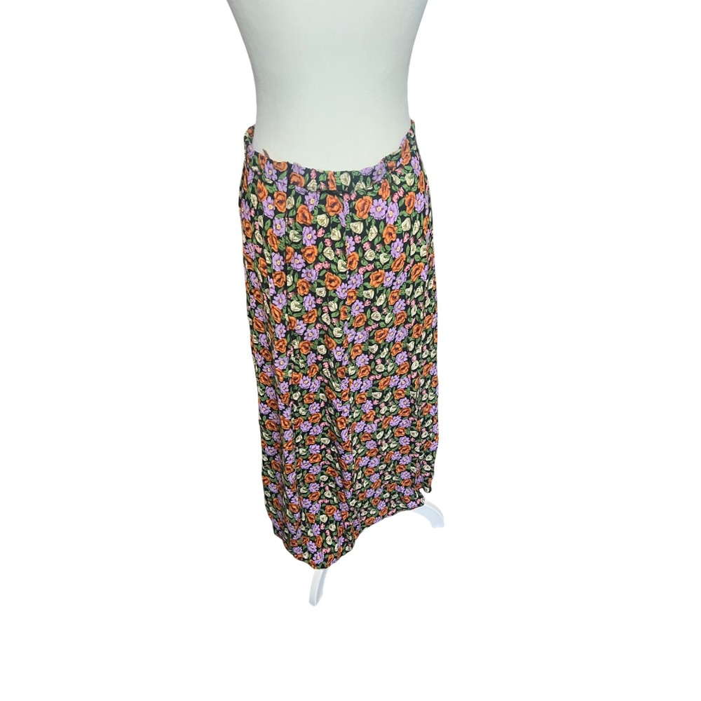 Philosophy Republic Clothing Floral Maxi Skirt Black Purple Orange Size Medium - Picture 2 of 5